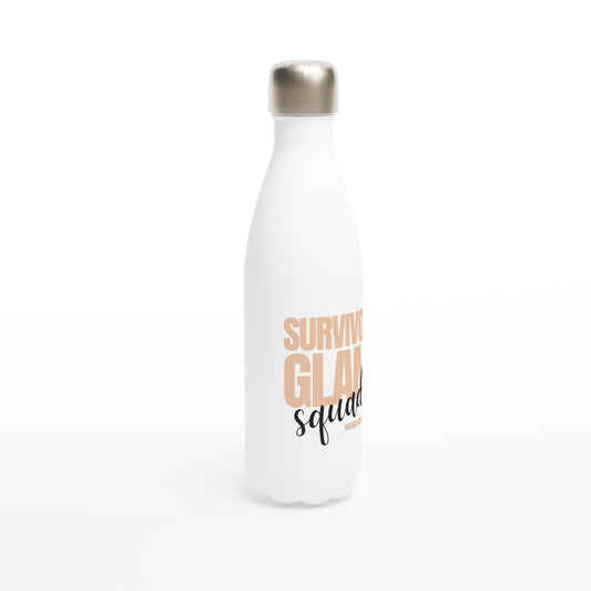 Glam Squad White 17oz Stainless Steel Water Bottle